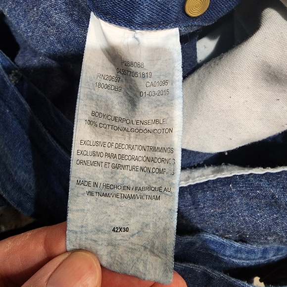 Liberty Carpenter Overalls Men's Size 42X30 Blue Denim Classic Style - Picture 12 of 13